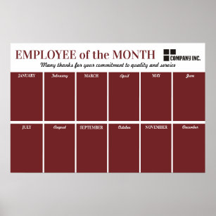 Custom color Employee of the Month photo poster