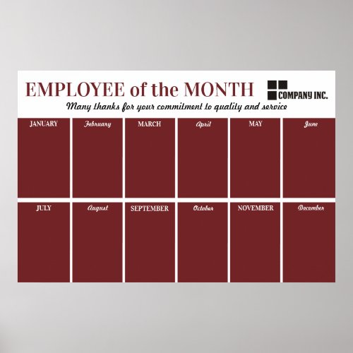 Custom color Employee of the Month photo poster