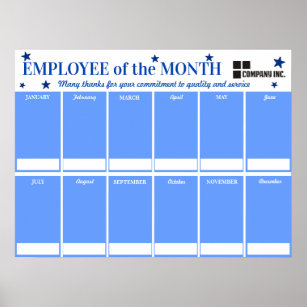 Custom color Employee of the Month photo poster