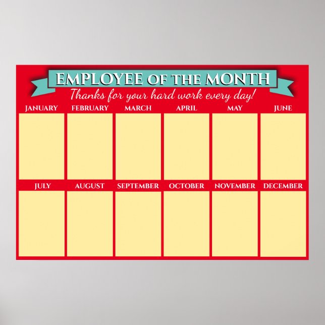 Custom color employee photo employee of the month poster (Front)