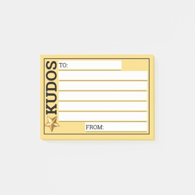 Custom color engagement kudos employee recognition post-it notes (Front)