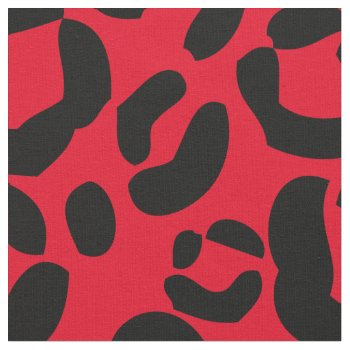Custom Color Fabric Large Black Leopard Print by bexilla at Zazzle