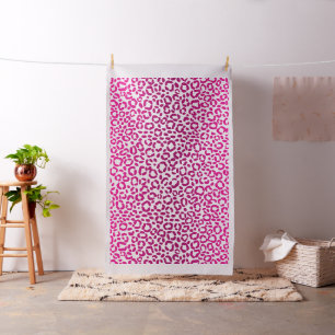 Custom Color Fabric Large Pink Leopard Print