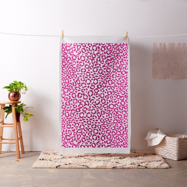 Custom Color Fabric Large Pink Leopard Print (In Situ)