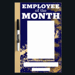 Custom color faux gold employee of the month photo dry erase board<br><div class="desc">Fun and easy Employee of the Month dry erase board featuring a modern style with faux gold and your choice of color scheme, you can use a standard 4x6 photo in the "frame", just write in your employee name and month in the bottom white spaces, the perfect way to quickly...</div>