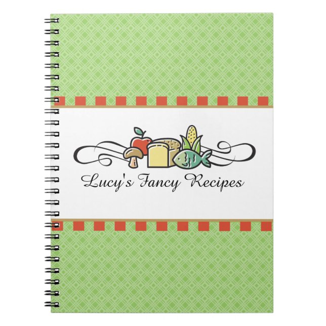 Custom color fish fruit vegetable chef catering notebook (Front)