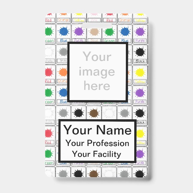 Custom Color Flash Cards - School Series Badge (Front)