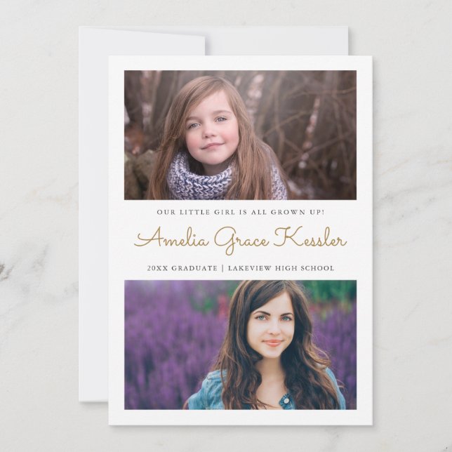 Custom Color Floral Graduation Announcement (Front)