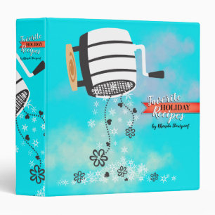 Custom color flour sifter holiday recipe cookbook 3 ring binder