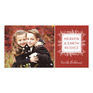 Custom Color Foliage Frame   Holiday Card