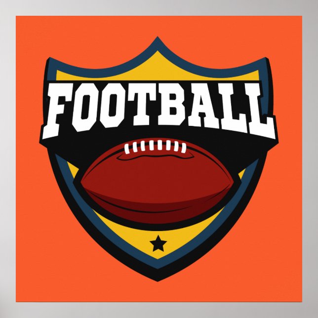 Custom color Football Logo poster (Front)
