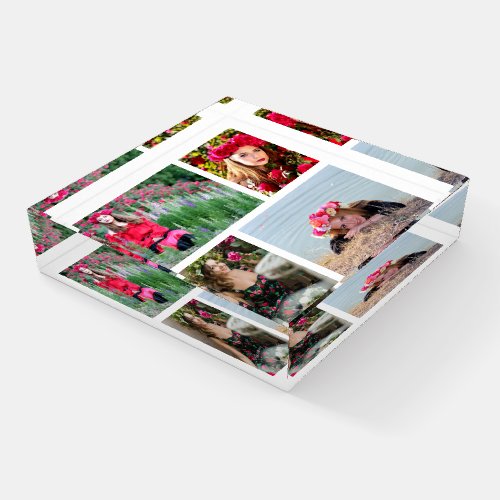 Custom Color Four Photo Collage Paperweight