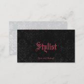 Custom Color French Gothic Damask Stylist Template Business Card (Front/Back)