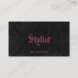 Custom Color French Gothic Damask Stylist Template Business Card
