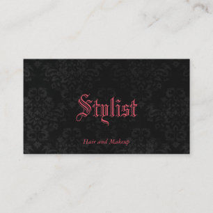 Custom Color French Gothic Damask Stylist Template Business Card