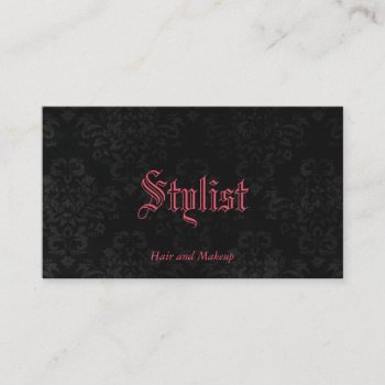Custom Color French Gothic Damask Stylist Template Business Card by BusinessCardCentre at Zazzle