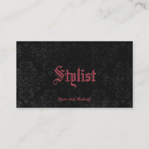 Custom Color French Gothic Damask Stylist Template Business Card