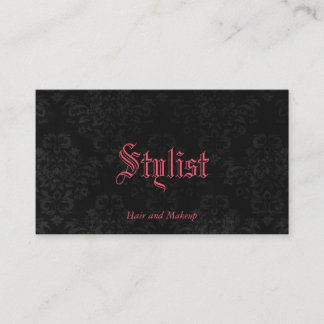 Custom Color French Gothic Damask Stylist Template Business Card
