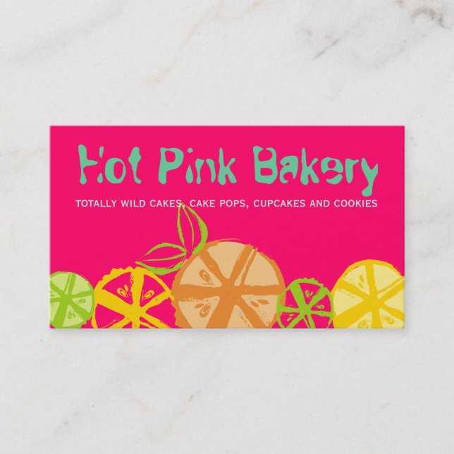 custom color fruit slices baking cooking catering business card (Front)