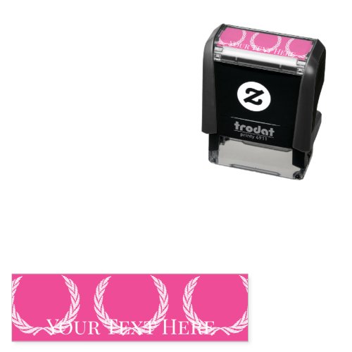 Custom Color Fuchsia Self Inking Rubber Stamp