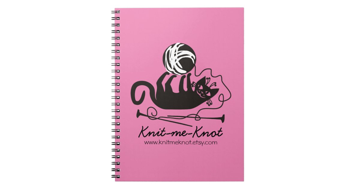Custom Color Funny Black Cat Knitting Needles Yarn Notebook Zazzle