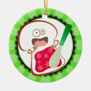 Custom color funny bread jelly Christmas ornament