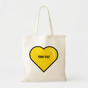 [custom color] geometric heart ❤️ with 'shine' tote bag