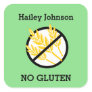 Custom Color Gluten Wheat Celiac Personalized Kids Square Sticker