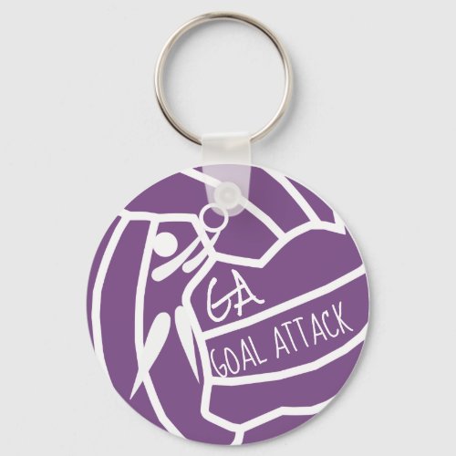 Custom Color Goal Attack GA Netball Clipart Keychain