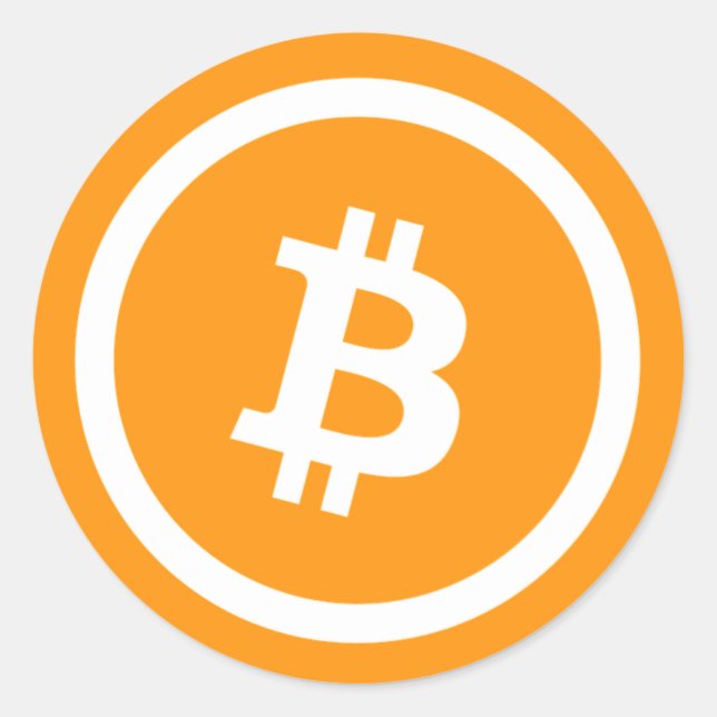 Custom Color Gold Bitcoin Cryptocurrency Symbol Classic Round Sticker (Front)