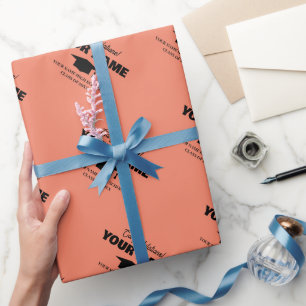 Custom color graduation party wrapping paper