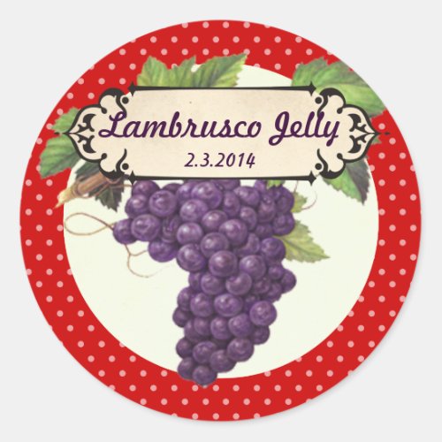 custom color grapes wine canning label