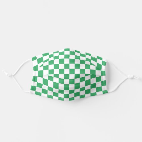 Custom Color Green and White Checkerboard Pattern Adult Cloth Face Mask