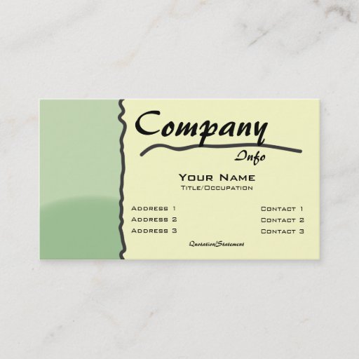 Customizable Custom Color-Green Scribble Seperation Business Card Template