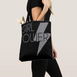 Custom Color Grey Black Girl Power Cool SVG Design Tote Bag