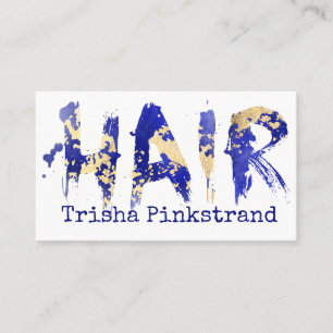 Custom color hair stylist salon faux gold flake business card