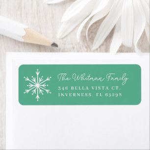 Custom Color Hand Drawn Snowflake Return Address Label