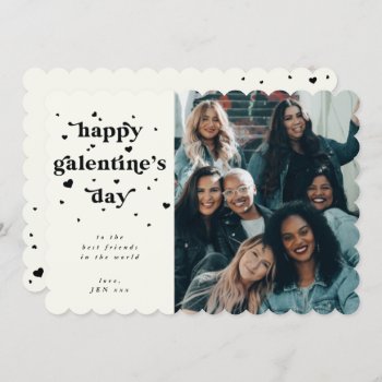 Custom Color Happy Galentine's Day Photo Holiday Card by itsjensworld at Zazzle