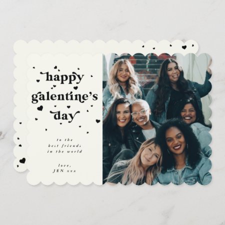 Custom Color Happy Galentine's Day Photo Holiday Card