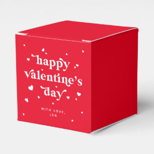 Custom Color Happy Valentine's Day + Hearts Favor Boxes