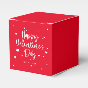 Custom Color Happy Valentine's Day + Hearts Favor Boxes