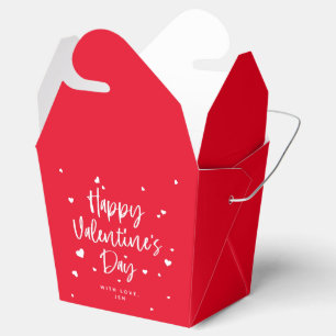 Custom Color Happy Valentine's Day + Hearts Favor Boxes