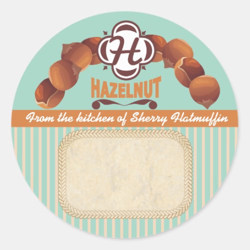Custom color hazelnuts canning label food gift