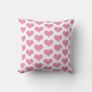 Custom Color Heart Patterns Pink White Gift Favor Outdoor Pillow