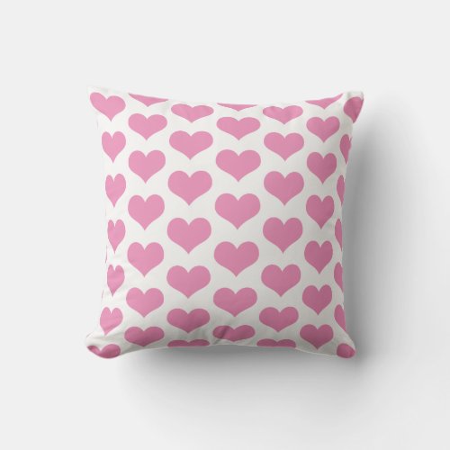 Custom Color Heart Patterns Pink White Gift Favor Outdoor Pillow