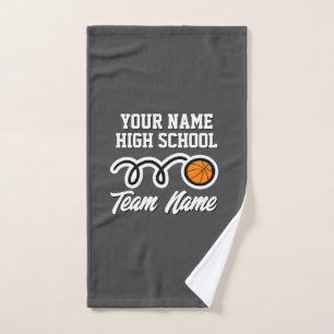 Custom color high school basketball team hand towel