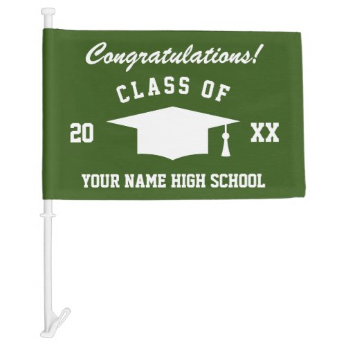 Custom color High School Graduation car flags 