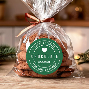 Custom Color Homemade Goods Kitchen Happy Holiday Classic Round Sticker