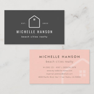 Custom Color House Icon Realtor Business Card