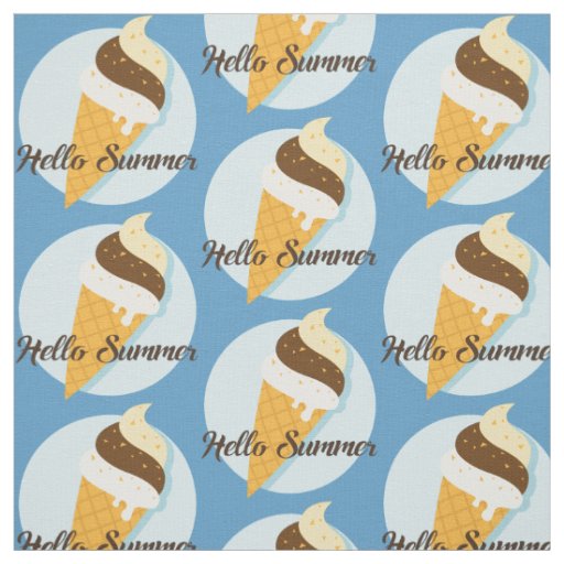 Custom color Ice Cream Hello fabric